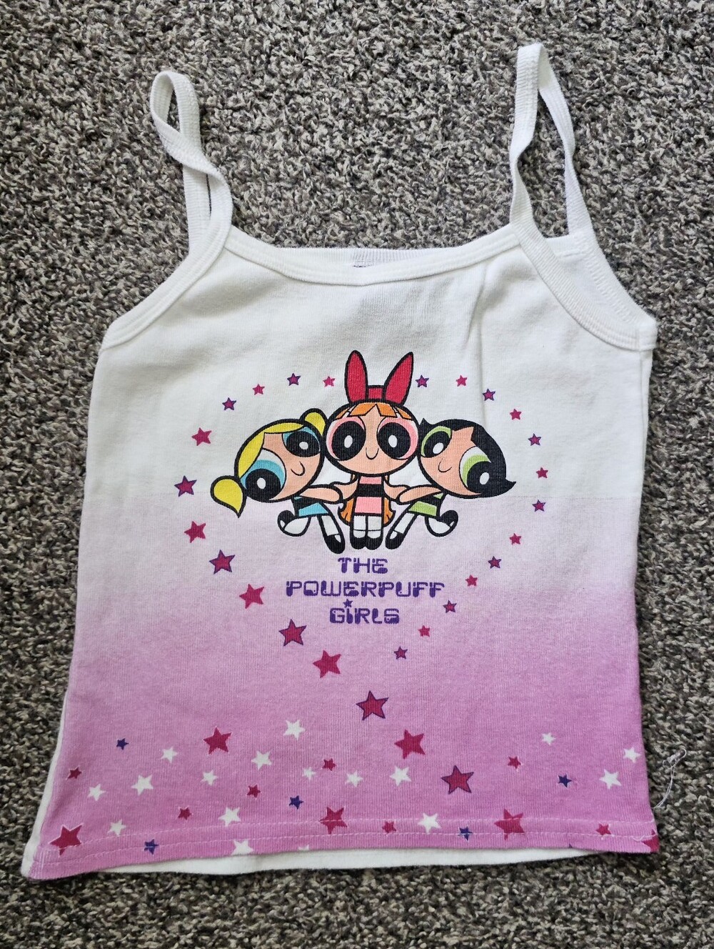 Vintage 2000 Powerpuff Girls Cartoon Network Pink Ombré Cami Tank Top M 7/8